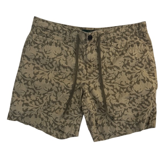 Lauren Ralph Lauren Jeans Co. Floral Drawstring 6.5" Shorts Green Womens Size 10 - Picture 1 of 5